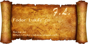 Fodor Lukács névjegykártya